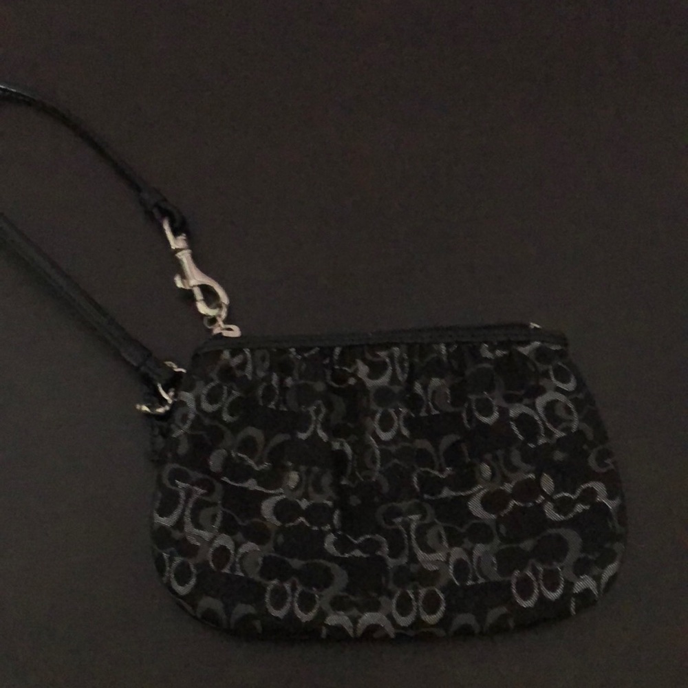 Small coach black wristlet
